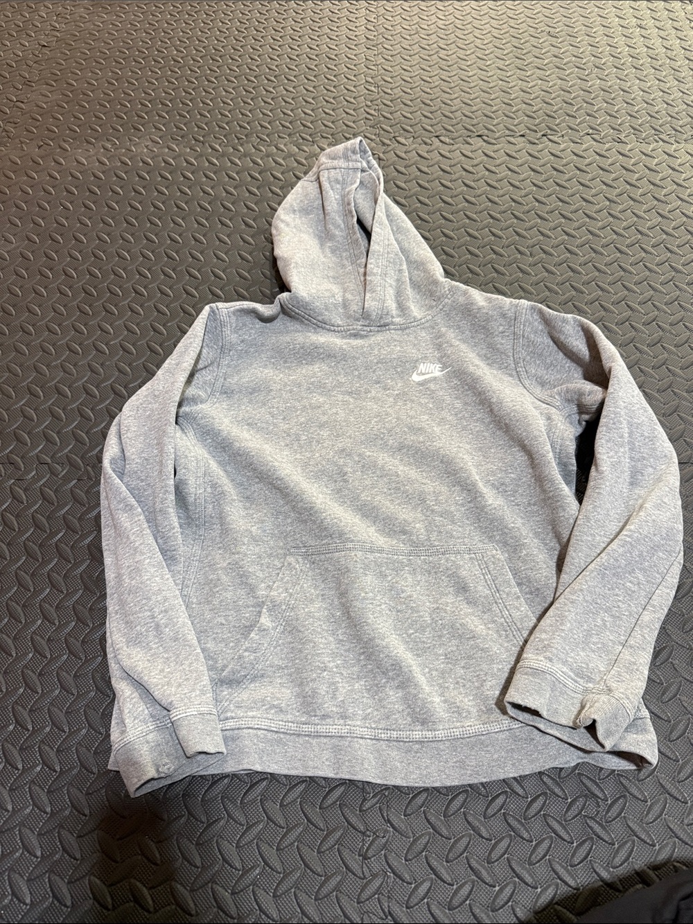 Nike Kids Heather Gray Pullover Hoodie with Small Logo size XL